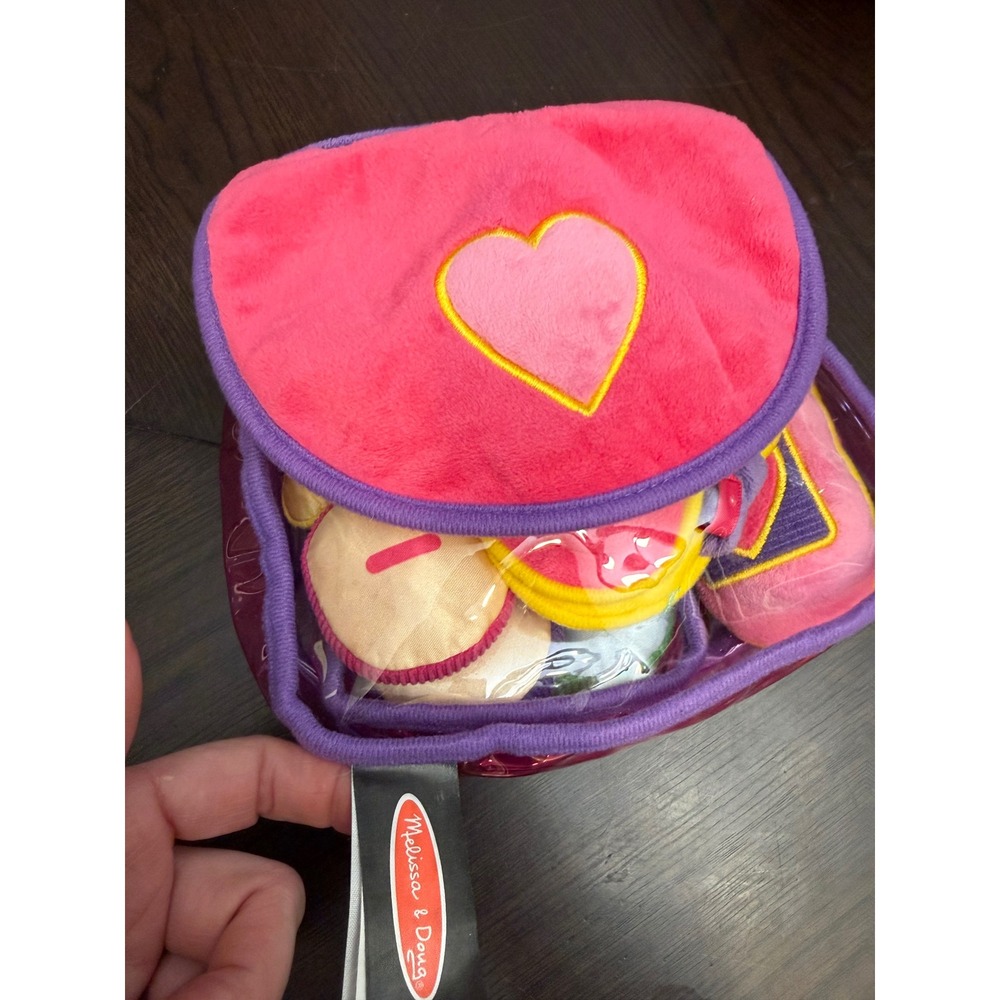Melissa & Doug Pretty Purse Fill and Spill Soft‎ Plush Baby Toy Set Pink Heart